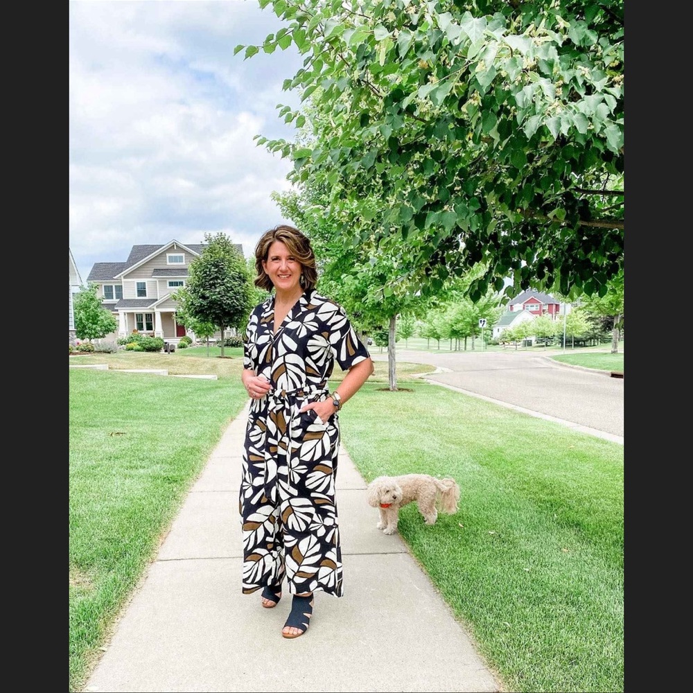 NWT Tabitha Brown x Target - Jumpsuit Neutral Botanical Print Tie-Front - Picture 2 of 5